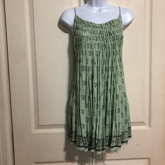 Free People Mint Green Floral Flowy Dress - Picture 3 of 11